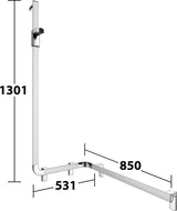 KEUCO AXESS Duschhandlauf 550/531/1301 mm mit Brausestange rechts, silber-eloxiert