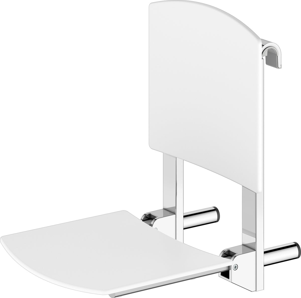 KEUCO Klappsitz zum Einhängen Care 35181 verchromt/schwarz – Wandmontage