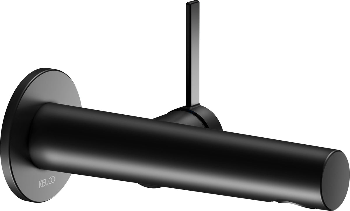 KEUCO IXMO Einhebel-Waschtischmischer Unterputz, rund, Ausladung 165 mm, schwarz matt