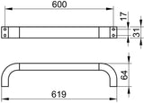 KEUCO Edition 300 Badetuchhalter 600 mm verchromt – eckiges Design, Wandmontage