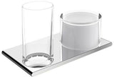 KEUCO Edition 400 Doppelhalter Glas & Lotionspender verchromt – Wandmontage