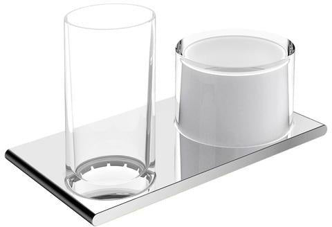 KEUCO Edition 400 Doppelhalter Glas & Lotionspender verchromt – Wandmontage