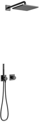 KEUCO IXMO SOLO 8 Brause-Set mit Thermostatarmatur, eckigen Rosetten und 250 mm Kopfbrause