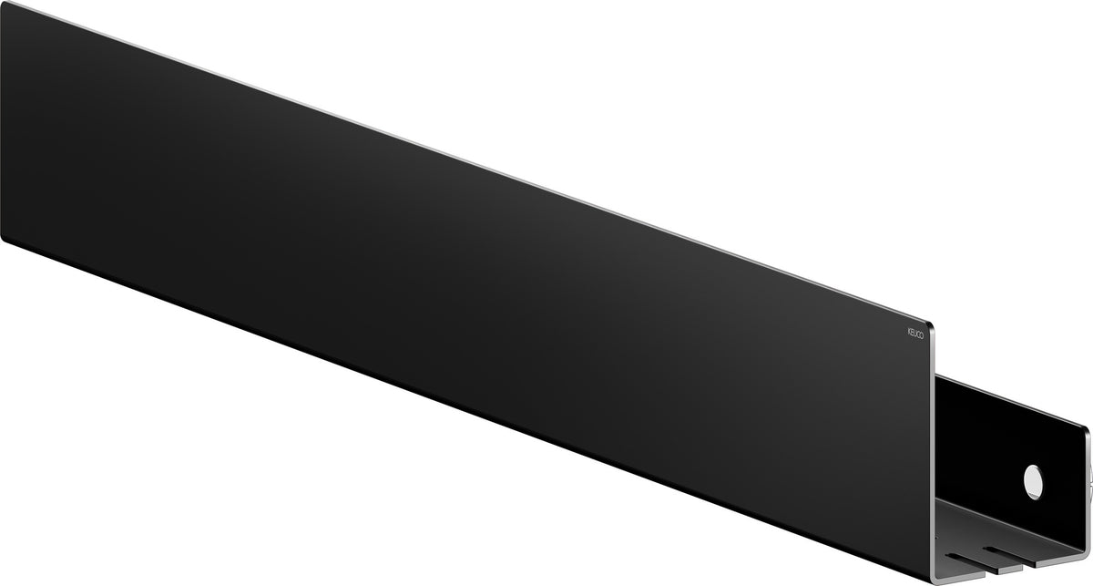 KEUCO Duschablage 24953 auf Maß – 400-600 x 120 x 90 mm, schwarz matt, Aluminium, mit Haken