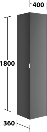 KEUCO Edition 11 Art Hochschrank 400 x 1800 x 360 mm, 1-türig, rechts, mit Steckdose, weiß