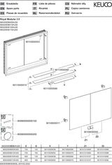 KEUCO Royal Modular 2.0 Spiegelschrank Wandeinbau 600 mm mit Steckdose und USB, silber-eloxiert