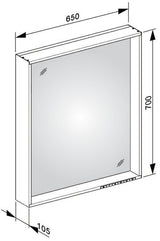 KEUCO X-Line Lichtspiegel mit Spiegelheizung 500 x 700 x 105 mm Vulkanit – LED-Badspiegel