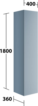 KEUCO Edition 11 Art Hochschrank mit Steckdose, 1-türig, links, 400 x 1800 x 360 mm, blue satin/Glas blue satin
