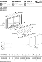 KEUCO Royal Modular 2.0 Spiegelschrank, beleuchtet, 600 x 700 x 120 mm, silber-eloxiert