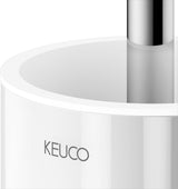 KEUCO REVA Toilettenbürstengarnitur schwarz matt – Wandmontage, Kristallglas-Behälter