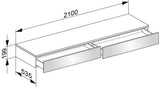 KEUCO Sideboard Edition 400, 2 Auszüge, 2100 mm, anthrazit/Glas anthrazit