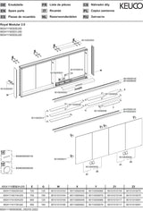 KEUCO Royal Modular 2.0 Spiegelschrank 1600 mm beleuchtet, 4 Türen, silber-eloxiert