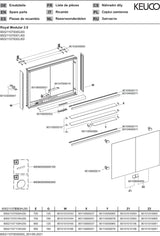 KEUCO Royal Modular 2.0 Spiegelschrank, beleuchtet, 600 x 700 x 120 mm, silber-eloxiert