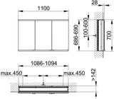 KEUCO Royal Modular 2.0 Spiegelschrank beleuchtet 900 mm, 2 Steckdosen, silber-eloxiert
