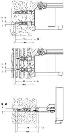 KEUCO Plan Care Befestigungsset 2 – Senkschrauben 10x80 V2A & Dübel UX12