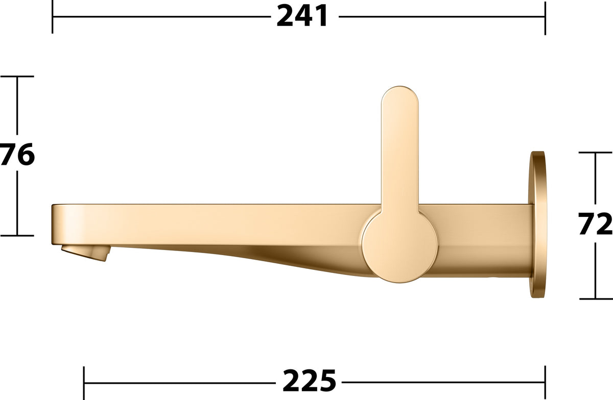 KEUCO IXMO Einhebel-Waschtischmischer Unterputz Wandmontage 187 mm Messing gebürstet
