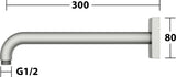 KEUCO Brausearm Edition 300, Wandanschluss, 300 mm, verchromt – Eckige Form, Metall