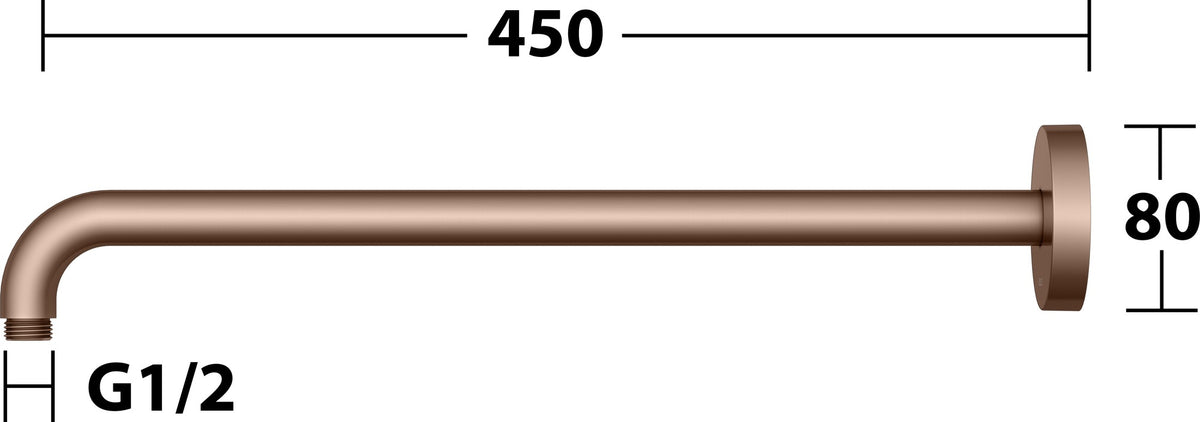 KEUCO Brausearm Elegance 51688, Wandanschluss, 300 mm, verchromt – Edles Design für Ihr Badezimmer