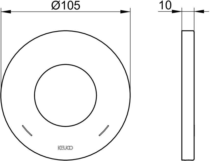 KEUCO IXMO Wandrosette 59556, rund, 105 mm, verchromt – für Ab- und Umstellventile