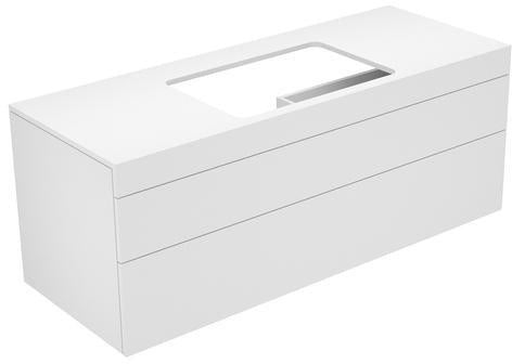 KEUCO Edition 400 Waschtischunterbau 1400 mm anthrazit Glas – 2 Auszüge, wandmontiert