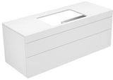 KEUCO Edition 400 Waschtischunterbau 1400 mm anthrazit Glas – 2 Auszüge, wandmontiert