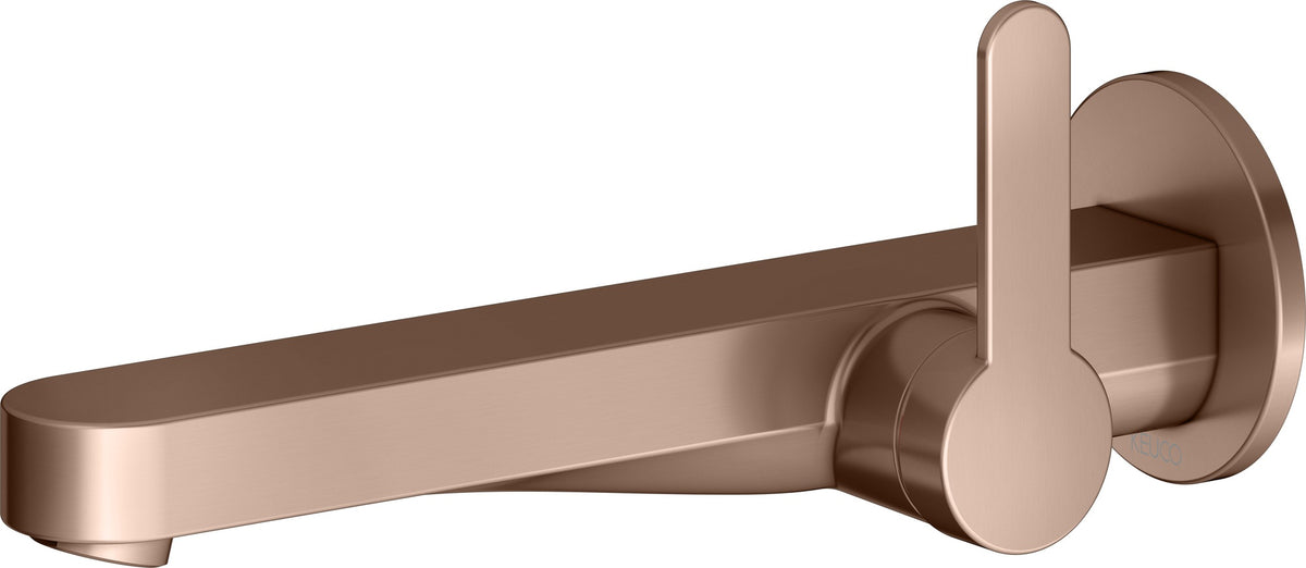 KEUCO IXMO Einhebel-Waschtischmischer Unterputz Wandmontage 187 mm Messing gebürstet