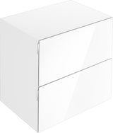 KEUCO Edition 11 Art Sideboard 400 mm mit 2 Auszügen und Beleuchtung – Weiß / Glas Weiß
