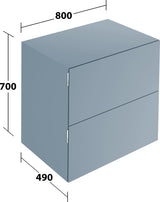 KEUCO Edition 11 Art Sideboard 400 mm mit 2 Auszügen und Beleuchtung – Weiß / Glas Weiß