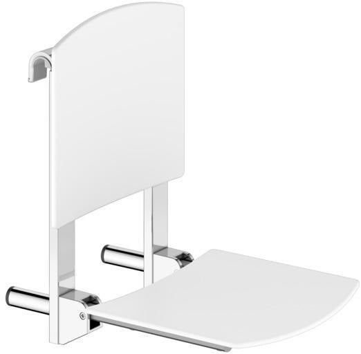 KEUCO Klappsitz zum Einhängen Care 35181 verchromt/schwarz – Wandmontage