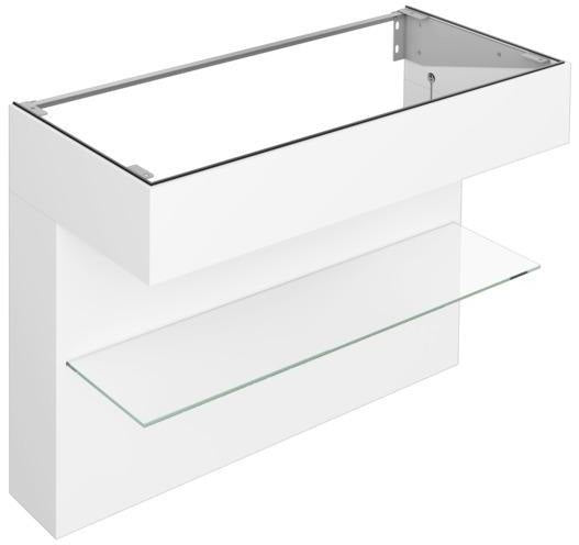 KEUCO Edition 11 Art Waschtischunterbau 800 mm mit Glasablage und Beleuchtung in Weiß