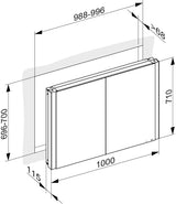KEUCO SOMARIS Spiegelschrank Wandeinbau 1000 x 710 x 115 mm verspiegelt