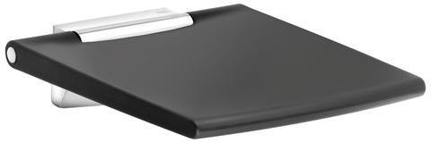 KEUCO Plan Care Klappsitz Wandmontage – verchromt/schwarzgrau, klappbar, 450 mm