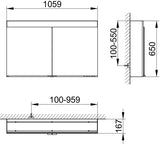 KEUCO Edition 400 Spiegelschrank DALI 1060 mm mit LED-Beleuchtung und Innenraumausleuchtung