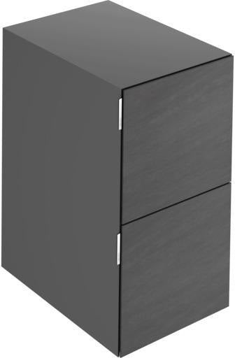 KEUCO Edition 11 Art Sideboard 400 mm mit 2 Auszügen und Beleuchtung – Weiß / Glas Weiß