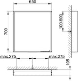 KEUCO X-Line Lichtspiegel 460x850mm anthrazit – LED, Touch-Sensor, A++