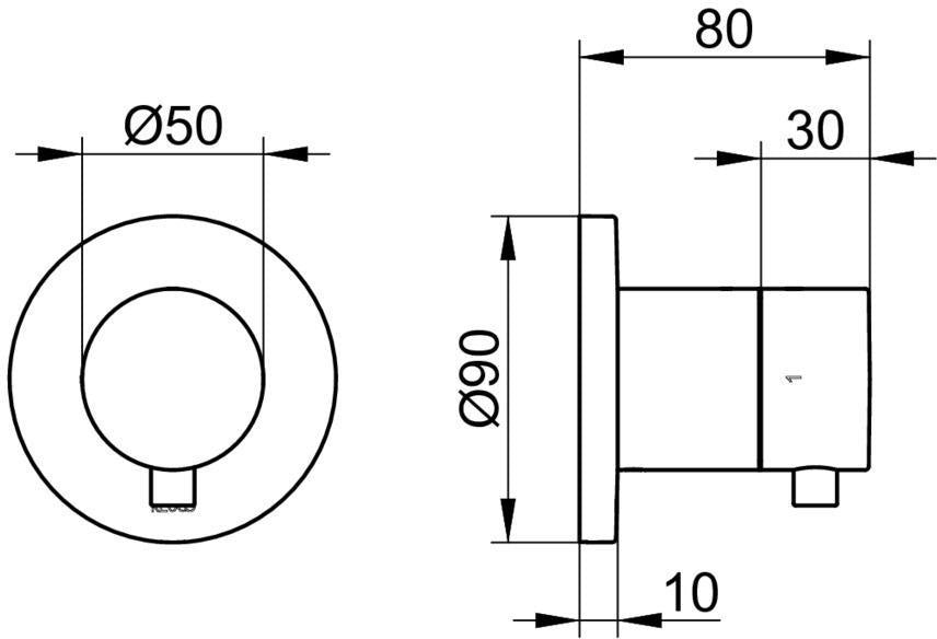 KEUCO IXMO Comfort 2-Wege Ab- und Umstellventil Unterputz, rund, schwarz matt