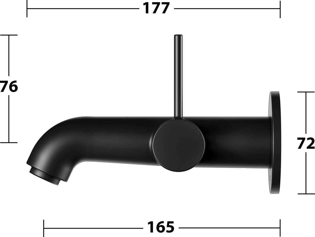 KEUCO IXMO Einhebel-Waschtischmischer Unterputz, rund, Ausladung 165 mm, schwarz matt