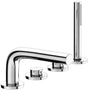 KEUCO Edition 400 Wannenmischer 4-Loch Wannenrandmontage 220 mm verchromt mit Brausehalter