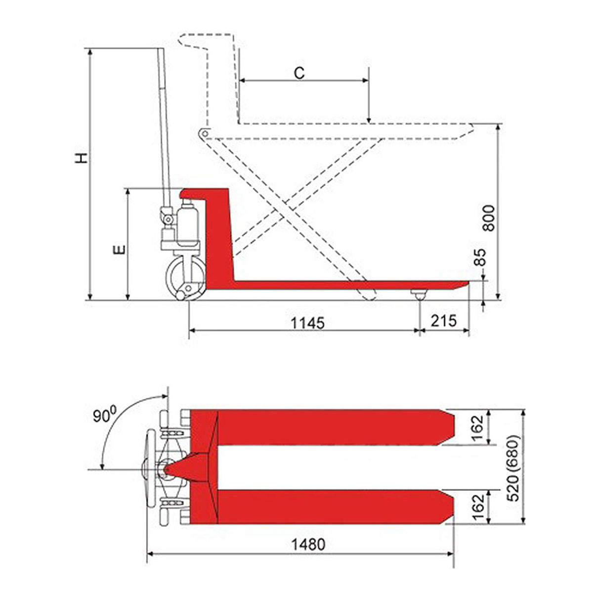 BERNARDO Manueller Scherenhubwage – Modell SHW 1000 T