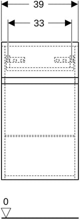 Geberit Renova Plan Seitenschrank 39x70x36 cm Nussbaum hickory hell – 1 Tür, 1 Schublade, Soft-Close