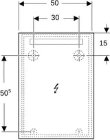 Geberit Option Basic Lichtspiegel eckig 50x70cm mit LED-Beleuchtung oben, Aluminium eloxiert