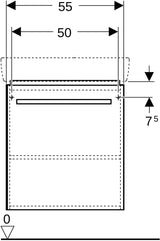 GEBERIT Renova Compact Waschtischunterschrank 55 cm, 1 Tür, weiß hochglanz, wandhängend