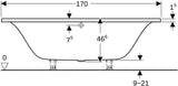 Geberit Tawa Duo Badewanne 170x75 cm weiß, rechteckig, schmaler Rand, 2-Sitzer