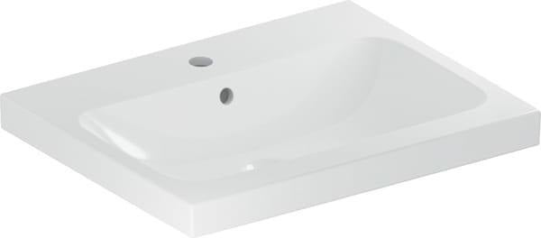 Geberit iCon Light Waschtisch 60x48cm mit Hahnloch und Überlauf in Weiß