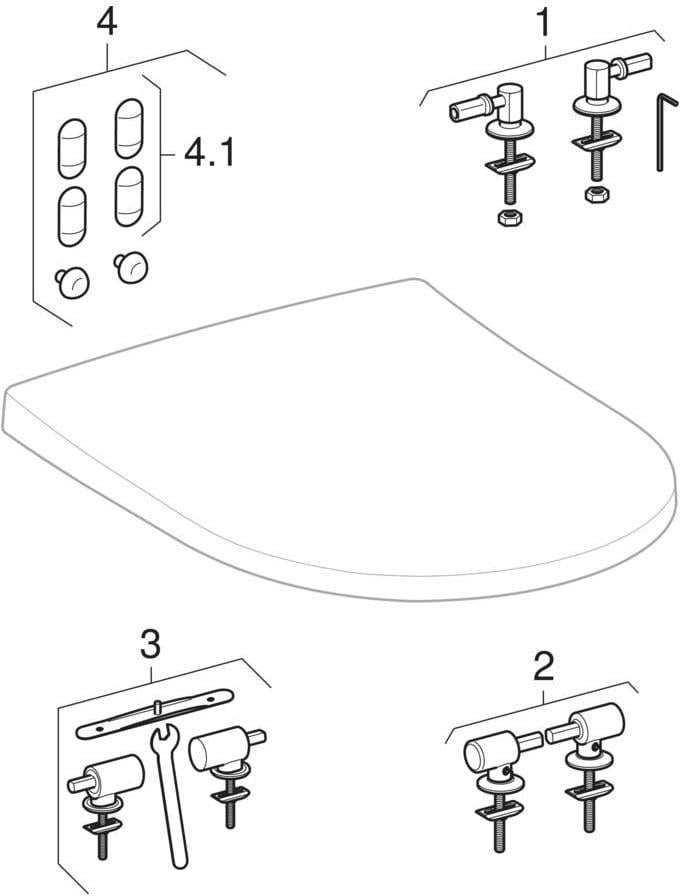GEBERIT Acanto Stand-WC Tiefspüler, erhöht, Rimfree, geschlossen, weiß