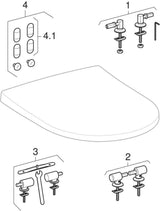 GEBERIT Acanto Stand-WC Tiefspüler, erhöht, Rimfree, geschlossen, weiß