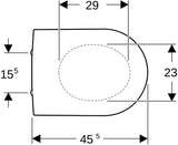 Geberit Renova Plan WC-Sitz mit Deckel, weiß glänzend, Duroplast, Edelstahl-Scharniere, Befestigung von unten