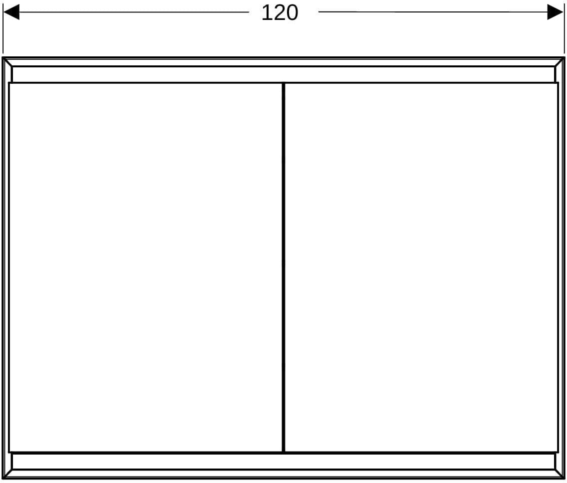 GEBERIT ONE Spiegelschrank mit ComfortLight, 2 Türen, 75 cm, weiß
