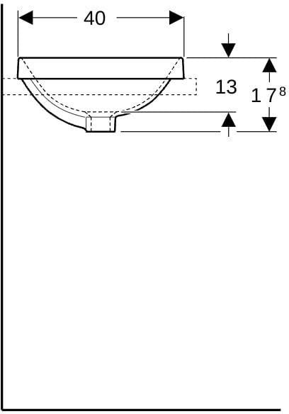 Geberit VariForm Einbauwaschtisch oval 50x40 cm mit Überlauf, weiß