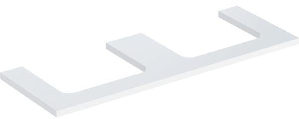 Geberit ONE Waschtischplatte 133,8 cm weiß hochglänzend mit 2 Ausschnitten